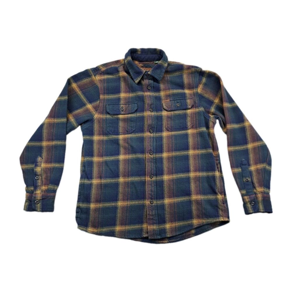 Orvis Fugitive Flannel Shirt Mens M Shacket Plaid Long Sleeves Button Up Pockets